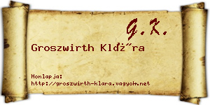 Groszwirth Klára névjegykártya